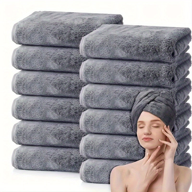 10-Pack of Super Absorbent Coral Fleece Towels, Ultra-Soft Polyester Blend, 280 GSM Knit Fabric, Modern Style for Home, Bath, Gym, Hotel, Spa. Quick-Dry Space-Themed Towels, Machine Washable.