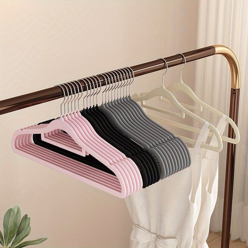 Pack of 10 High-Quality Velvet Hangers with Swivel Hooks, Durable Non-Slip Design for Maximum Space Efficiency, Includes Tie Bar for Coats, Suits, and Dresses