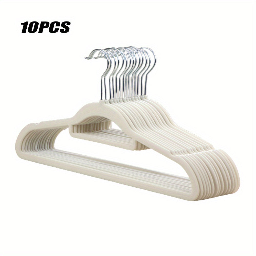 Pack of 10 High-Quality Velvet Hangers with Swivel Hooks, Durable Non-Slip Design for Maximum Space Efficiency, Includes Tie Bar for Coats, Suits, and Dresses