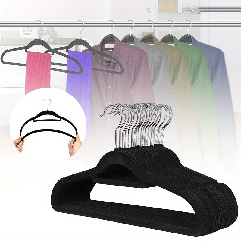 Pack of 10 High-Quality Velvet Hangers with Swivel Hooks, Durable Non-Slip Design for Maximum Space Efficiency, Includes Tie Bar for Coats, Suits, and Dresses