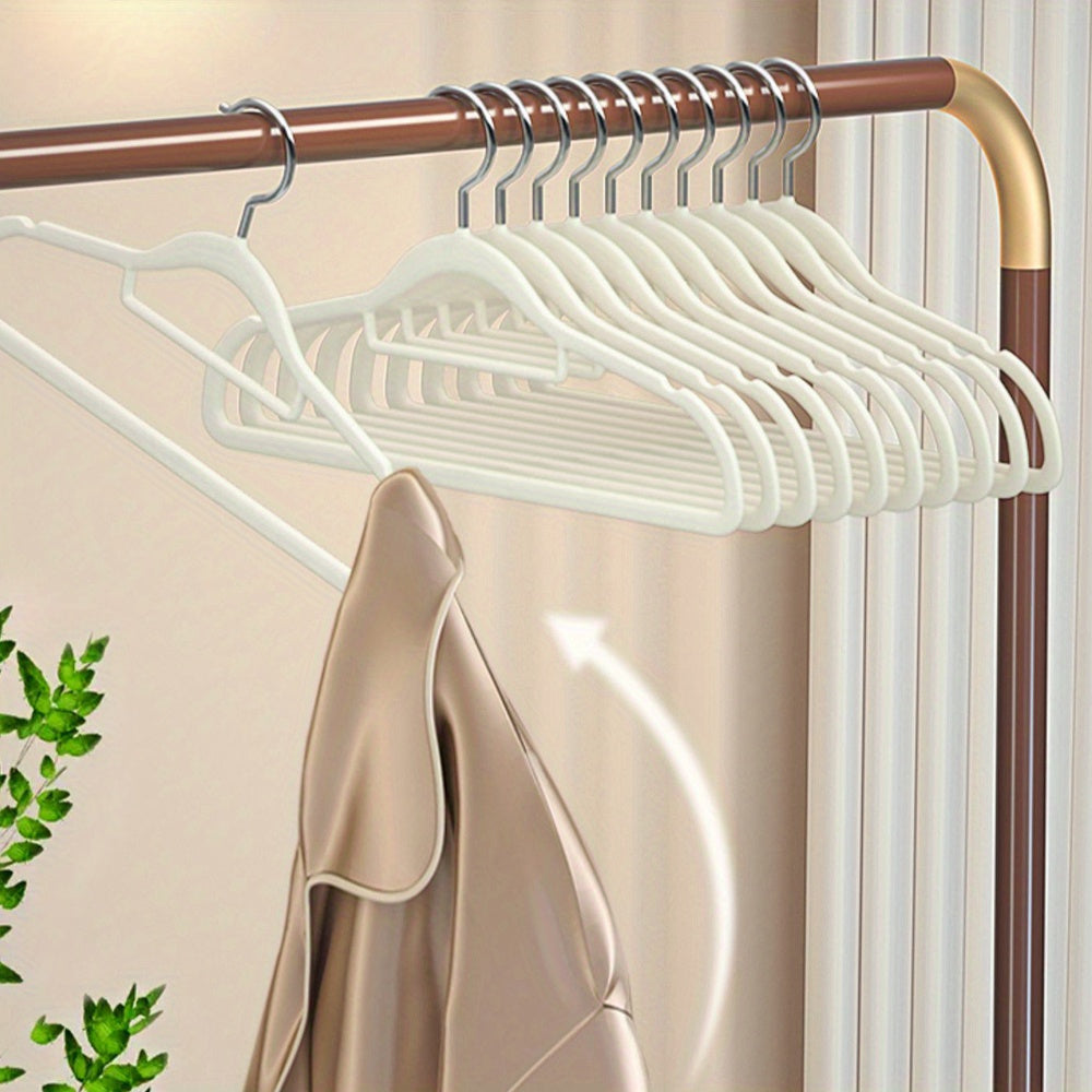 Pack of 10 High-Quality Velvet Hangers with Swivel Hooks, Durable Non-Slip Design for Maximum Space Efficiency, Includes Tie Bar for Coats, Suits, and Dresses