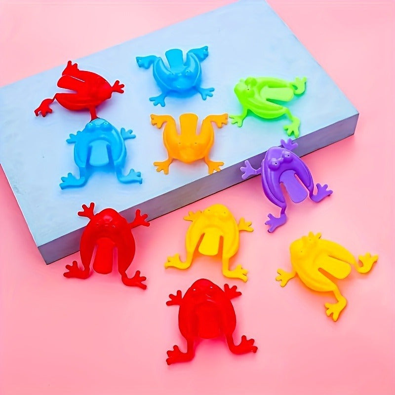 15 colorful mini jumping frogs - great for building finger dexterity, math skills, and birthday party favors.