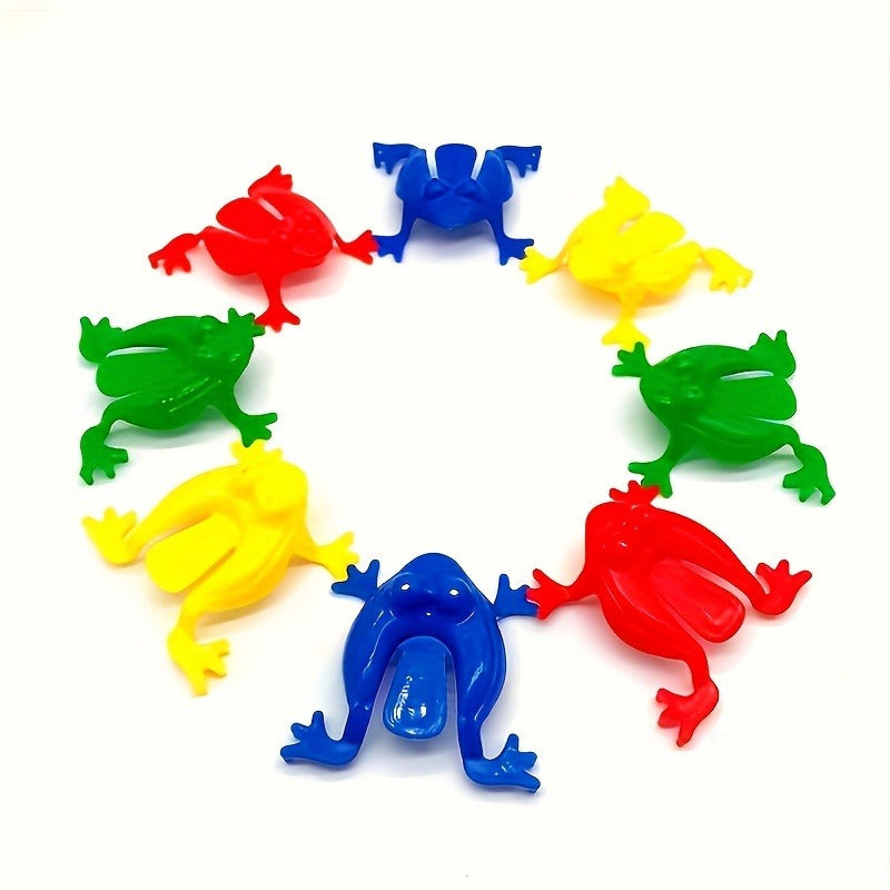 15 colorful mini jumping frogs - great for building finger dexterity, math skills, and birthday party favors.