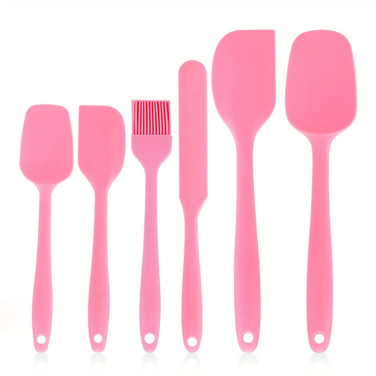 Set of 6 Silicone Spatulas - Ideal for Baking, Cooking, and Mixing, Non-Stick and Heat-Resistant Kitchen Utensils - Dishwasher Safe and Easy to Clean Cooking Tools