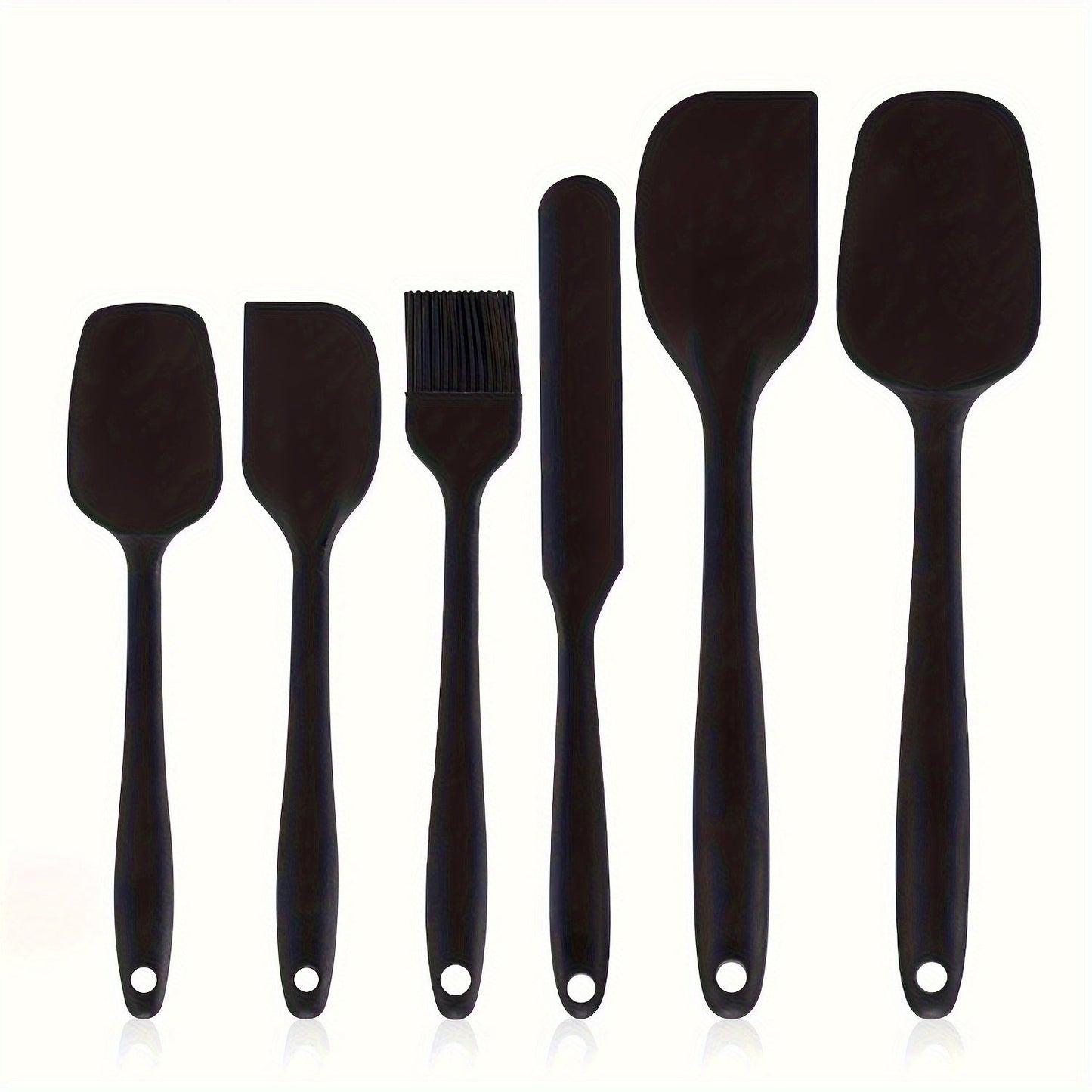 Set of 6 Silicone Spatulas - Ideal for Baking, Cooking, and Mixing, Non-Stick and Heat-Resistant Kitchen Utensils - Dishwasher Safe and Easy to Clean Cooking Tools