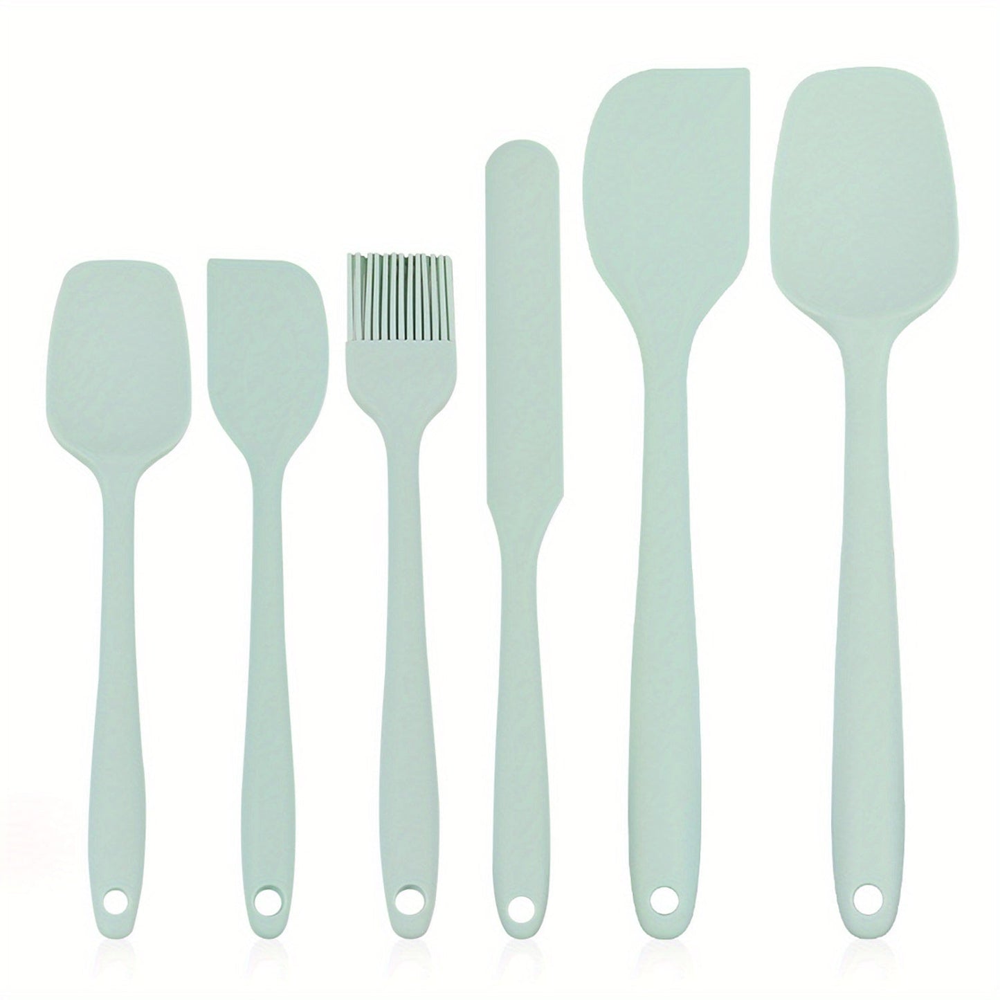 Set of 6 Silicone Spatulas - Ideal for Baking, Cooking, and Mixing, Non-Stick and Heat-Resistant Kitchen Utensils - Dishwasher Safe and Easy to Clean Cooking Tools