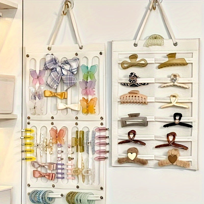 Sophisticated Hair Clip Holder – Versatile Hanging Display, Ideal for Ages 14 and Above, Crafted from Soft Polyester Material