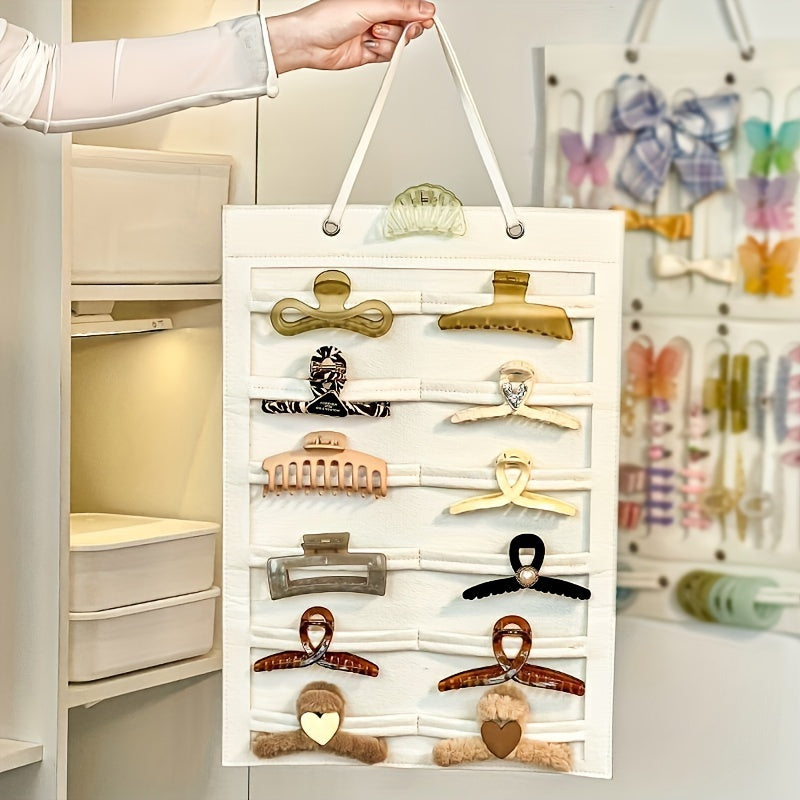 Sophisticated Hair Clip Holder – Versatile Hanging Display, Ideal for Ages 14 and Above, Crafted from Soft Polyester Material