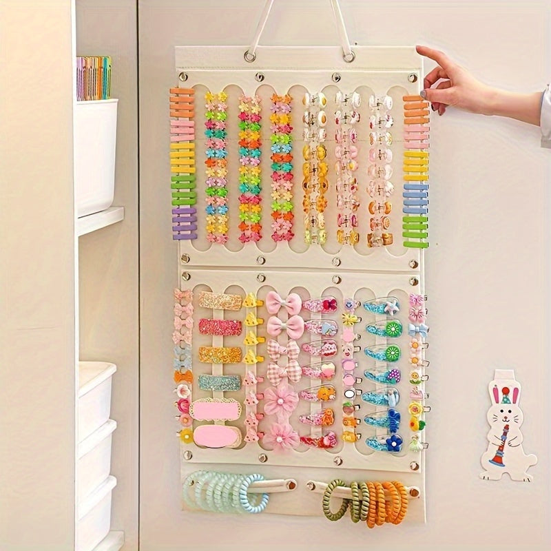 Sophisticated Hair Clip Holder – Versatile Hanging Display, Ideal for Ages 14 and Above, Crafted from Soft Polyester Material