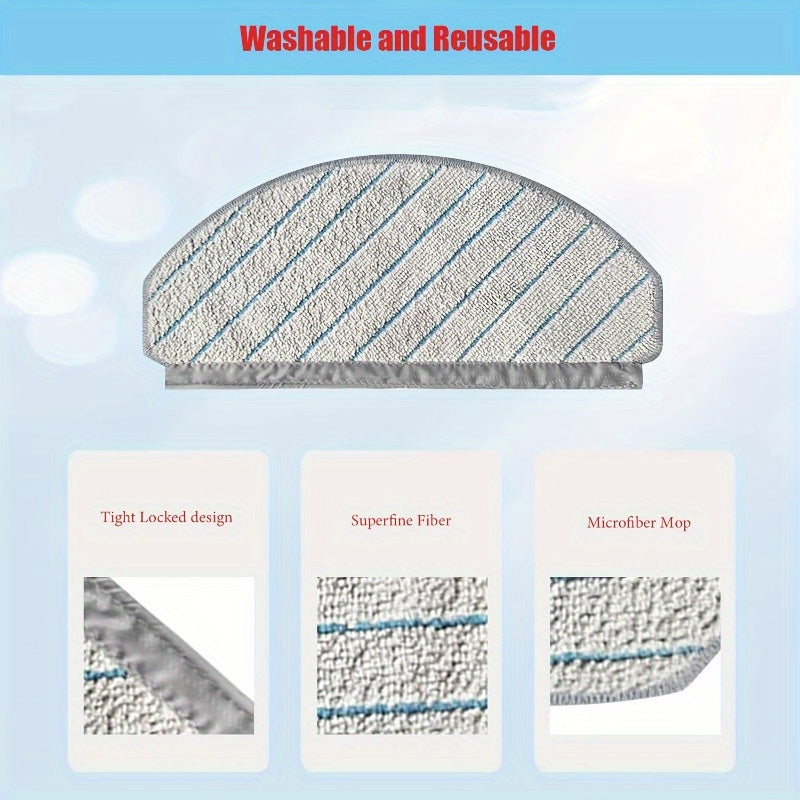 Six washable mop pads for ECOVACS DEEBOT T10/T10 Plus - Accessories for your vacuum cleaner and floor care.