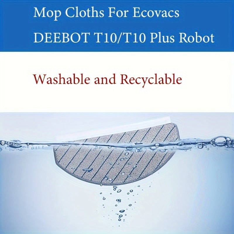 Six washable mop pads for ECOVACS DEEBOT T10/T10 Plus - Accessories for your vacuum cleaner and floor care.