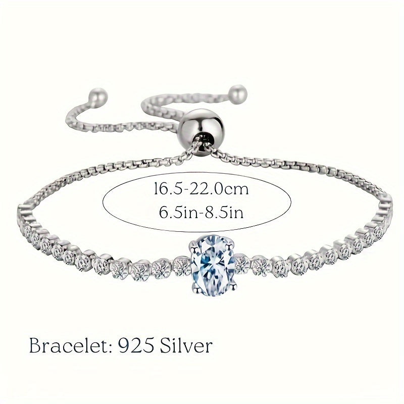 Beautiful 1CT Moissanite Bracelet crafted in 925 Sterling Silver, hypoallergenic and strong, a dazzling accessory for women, perfect for special occasions - ETERNALS EARTH, 3.5g, Elegant Moissanite Bracelet