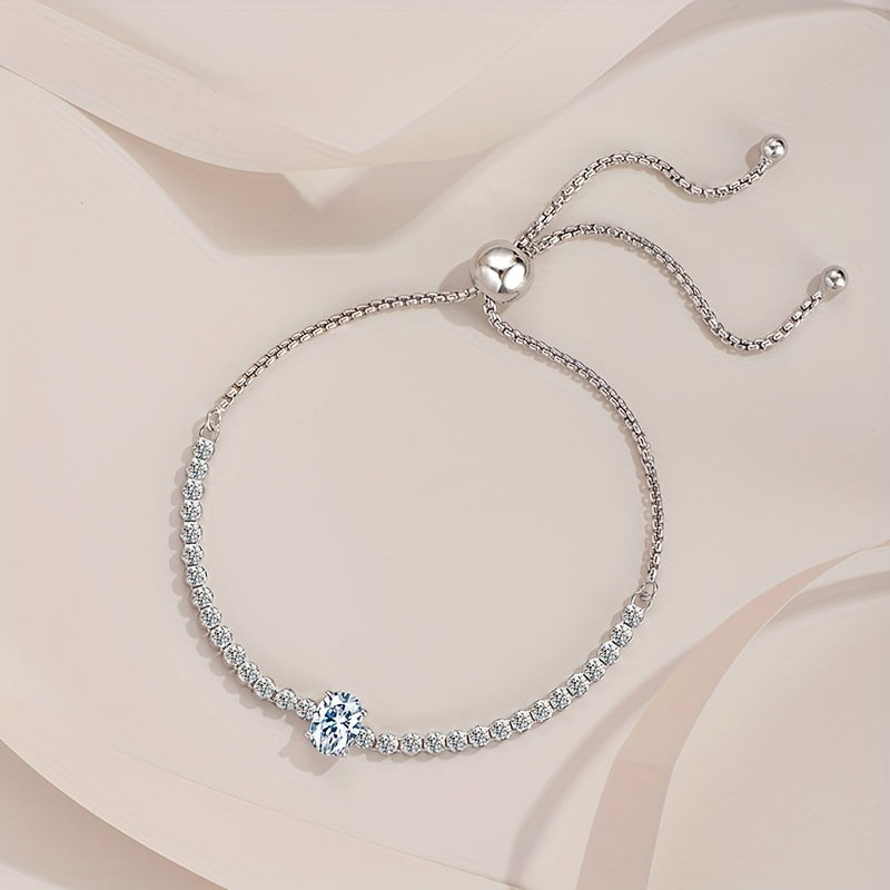 Beautiful 1CT Moissanite Bracelet crafted in 925 Sterling Silver, hypoallergenic and strong, a dazzling accessory for women, perfect for special occasions - ETERNALS EARTH, 3.5g, Elegant Moissanite Bracelet