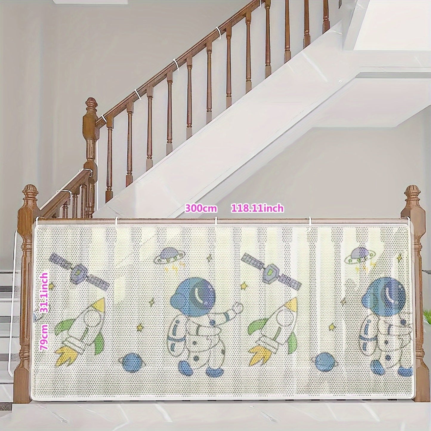 Thickened Stair & Balcony Guard with Cartoon Print - Lead-Free Polyester Fiber Safety Railing Net, Providing Perfect Protection and Ideal Gift for Christmas, Halloween, Thanksgiving, Easter, and New Year.