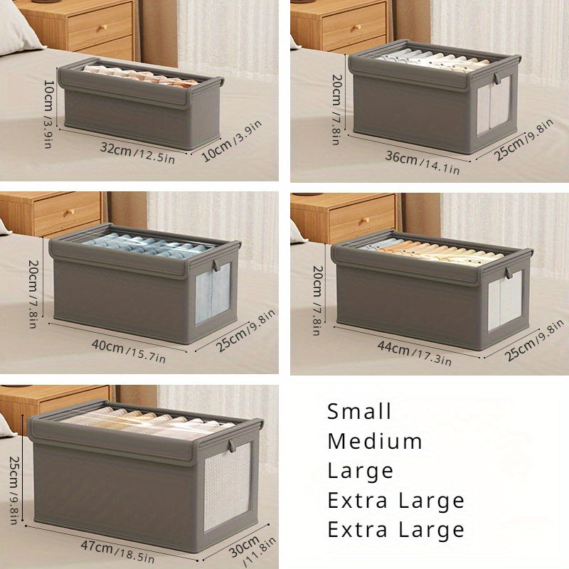 Canvas Storage Box with Lid, Large Rectangular Organizer for Home Clothes, Multi-Purpose Wardrobe Bin for Clothes, Kitchen, and Balcony Organization, Classic Style, Non-Waterproof, Flip-Top Closure