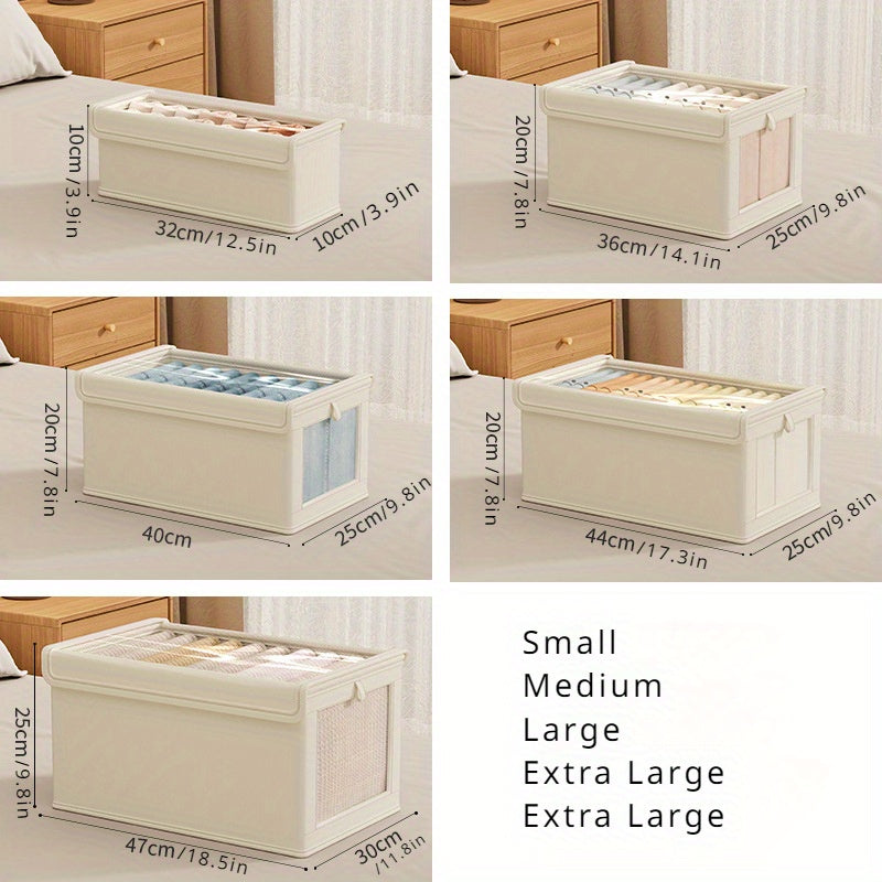 Canvas Storage Box with Lid, Large Rectangular Organizer for Home Clothes, Multi-Purpose Wardrobe Bin for Clothes, Kitchen, and Balcony Organization, Classic Style, Non-Waterproof, Flip-Top Closure