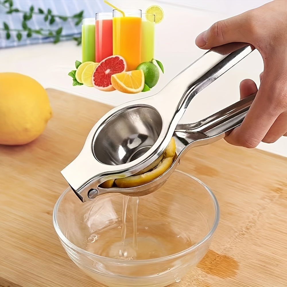 Essential Kitchen Gadget - Stainless Steel Manual Citrus Juicer for Fresh Lemon & Orange Juice, Hand Press Squeezer