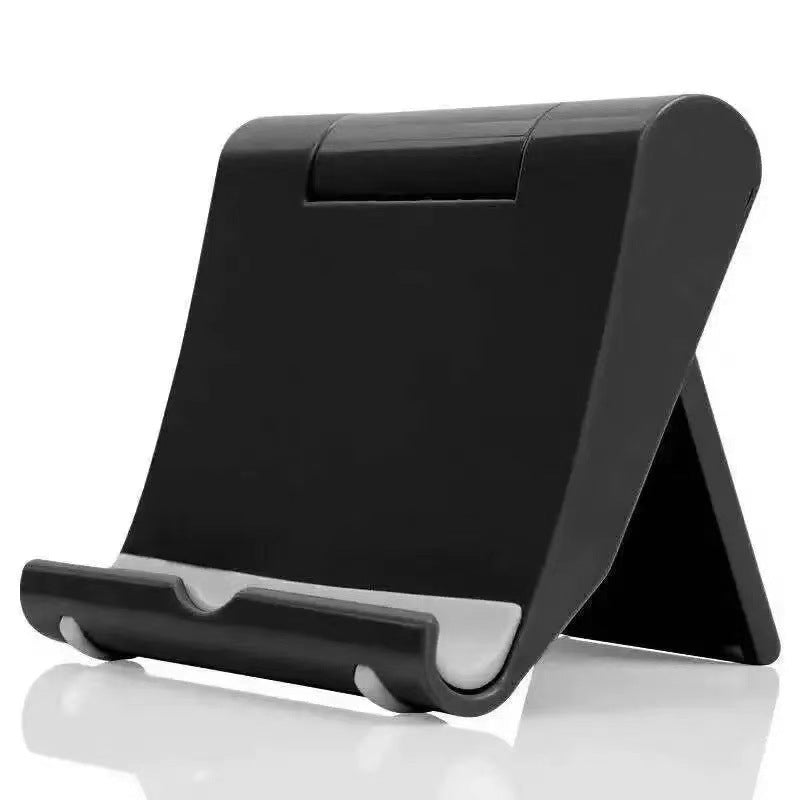 Foldable lazy bracket stand for mobile phones and tablets, made of ABS material, portable and multi-functional for desktop or bedside use.