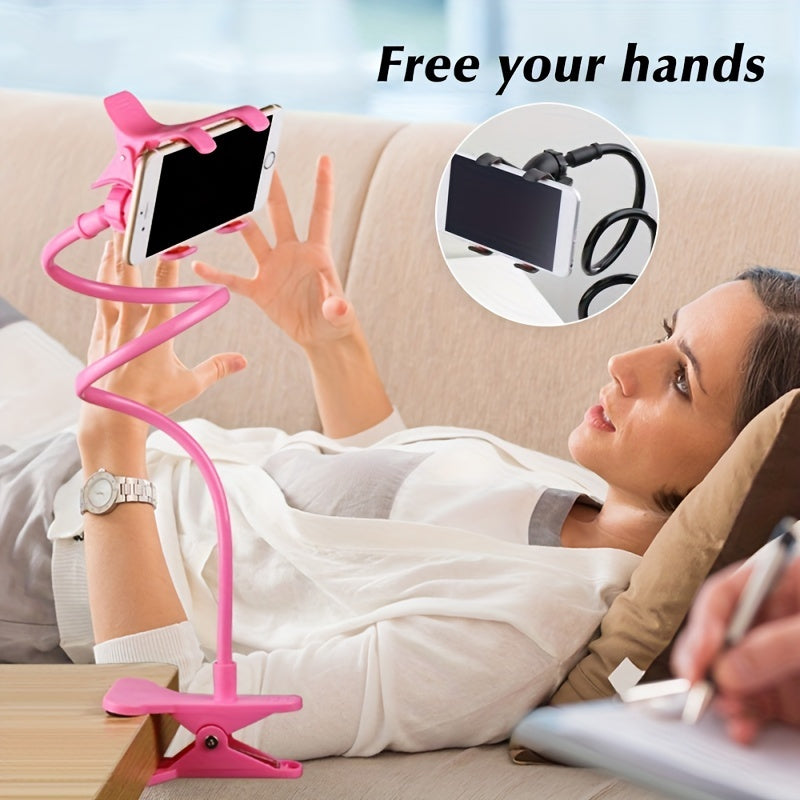 Versatile mobile phone holder ideal for bedside and desktop use, perfect for live streaming and video calls.