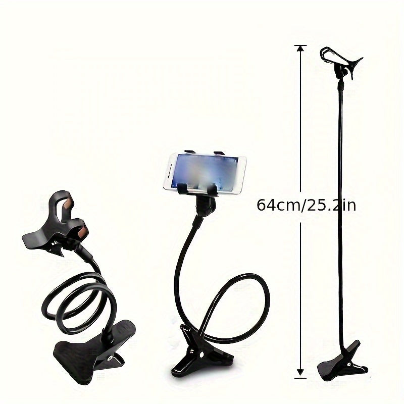 Versatile mobile phone holder ideal for bedside and desktop use, perfect for live streaming and video calls.