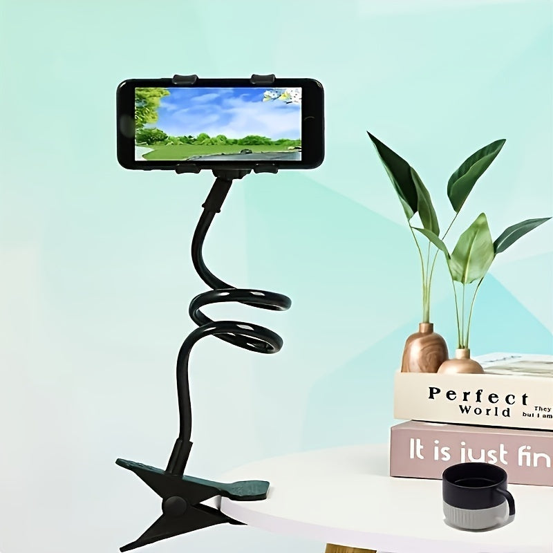 Versatile mobile phone holder ideal for bedside and desktop use, perfect for live streaming and video calls.