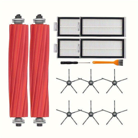 Replacement Parts Set for Roborock Q7 Max/Max+ T8 Vacuum Cleaners: Side Brushes and HEPA Filters - Includes 14 Pieces