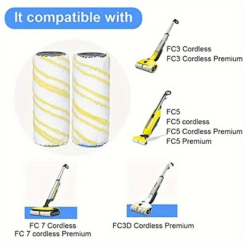 Four Sets of Main Roller Brushes Compatible with Karcher FC5, FC7, FC3, FC3D Electric Sweepers