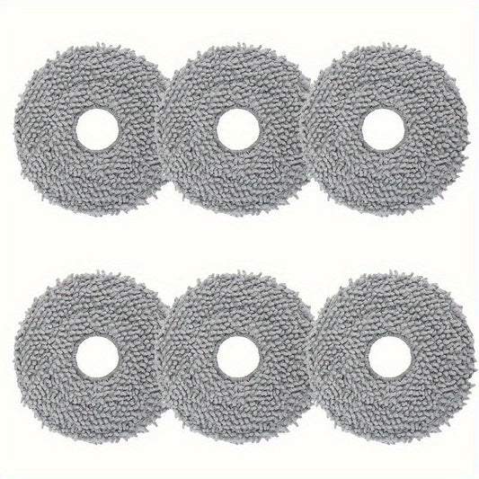 6 pieces of mop cloth designed for Roborock Q Revo/P10 mop cloth accessories, featuring antibacterial properties and a rotating mop pad for strong cleaning power when used with a vacuum cleaner.