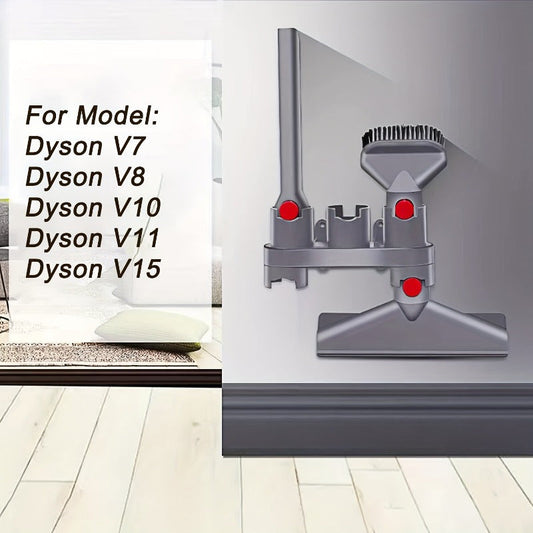 Storage bracket holder for Dyson V7 V8 V10 V11 V15 vacuum cleaner accessories, suitable for tool nozzles. Made of plastic material, this floor attachment organizer is designed to keep your vacuum cleaner accessories in place and easily accessible.