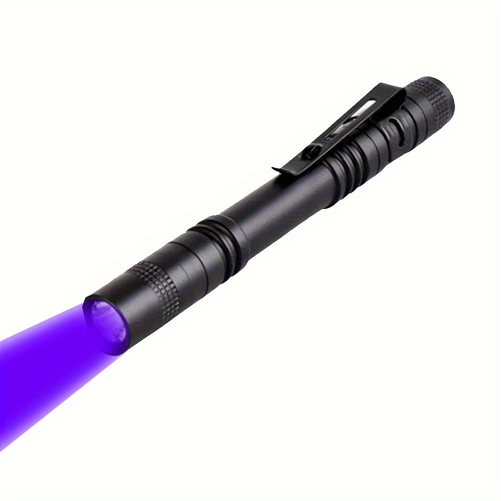 395nm UV flashlight with LED Ultraviolet black light pen for various uses such as invisible ink detection, money and scorpion detection, leak and pet urine inspection. Portable handheld