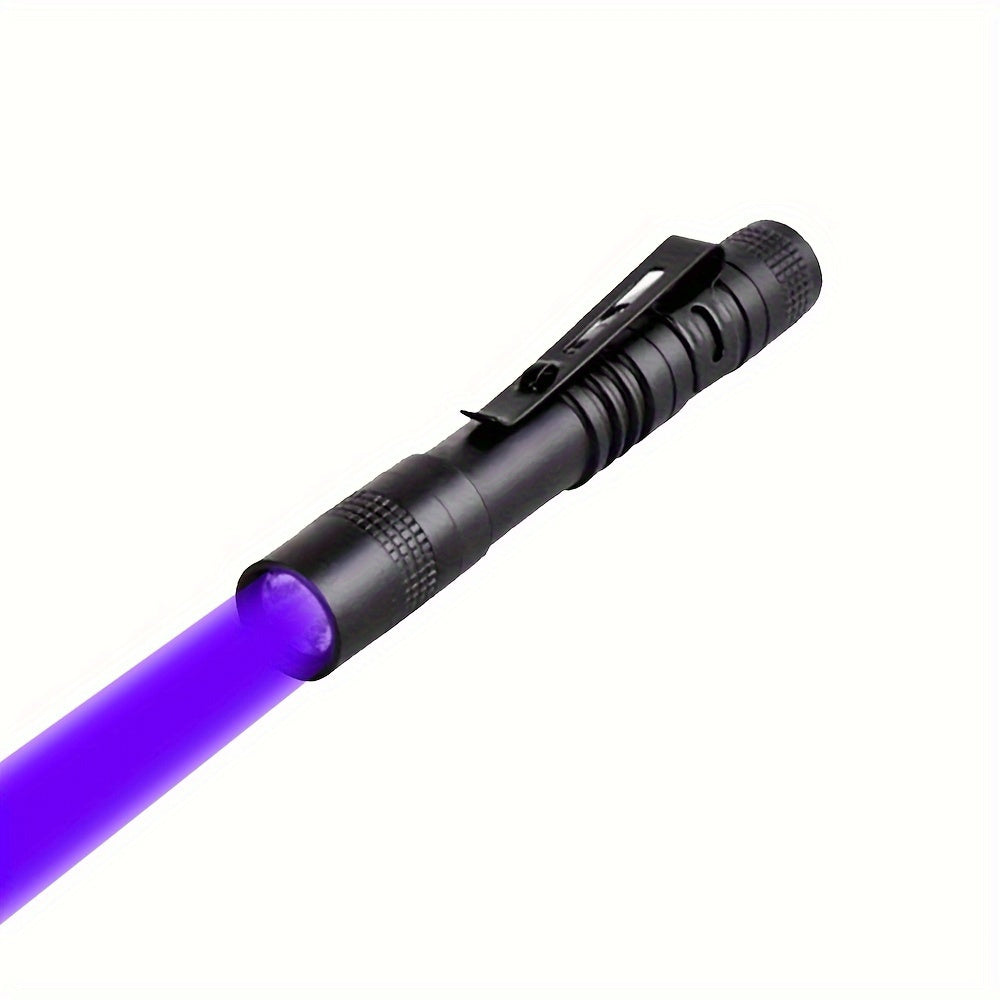 395nm UV flashlight with LED Ultraviolet black light pen for various uses such as invisible ink detection, money and scorpion detection, leak and pet urine inspection. Portable handheld