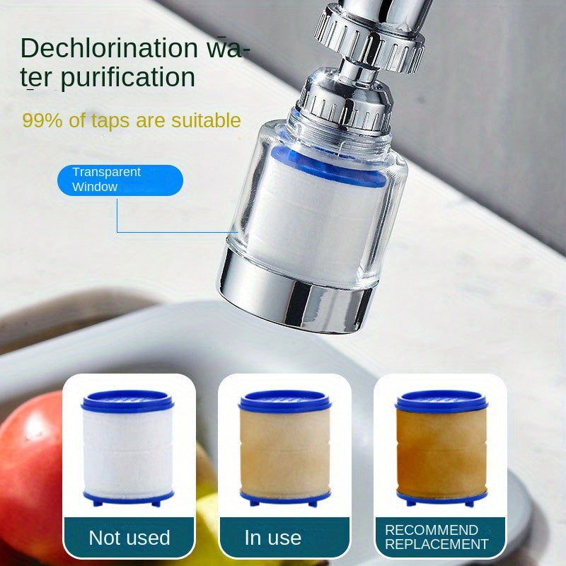 Rotating Kitchen Faucet Filter with Adjustable Pressure and Splash Guard - Ideal for Washing Dishes, Vegetables & Fruits from Every Angle