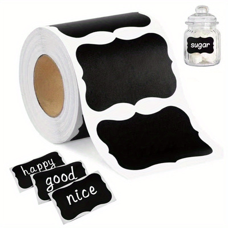 120 PVC chalkboard labels with markers - reusable black & white stickers for organizing home, kitchen, office, crafts, wedding, and parties - safe for non-food contact.