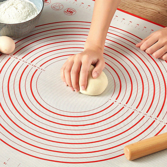 Silicone Baking Mat, 76.2x101.6cm, Non-Stick, Food Grade, Reusable Pastry Mat with Measurements, Dough Kneading Pad, Ideal for Baking Pizza & Pastries, Safe for Food Contact, Essential Kitchen Tool for Bakeware