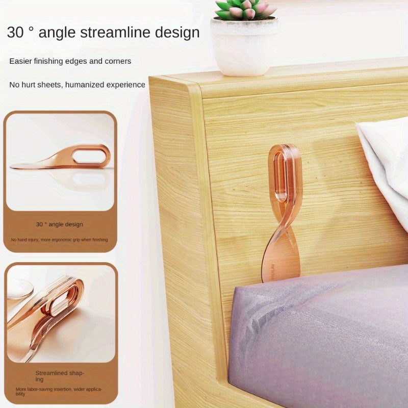 Simple to use Mattress Wedge in Champagne with Non-Slip Bed Sheet Organizer for Easy Bed-Making and Secure Hold