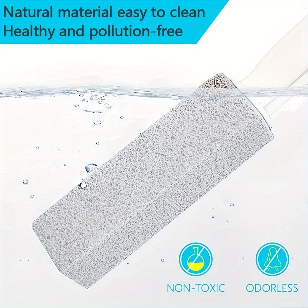 Pumice Stone Scrubber: Easily removes limescale, hard water stains, calcium buildup, iron, and rust. Ideal for toilet, tile, bath, and kitchen cleaning. Non-toxic and odor-free.