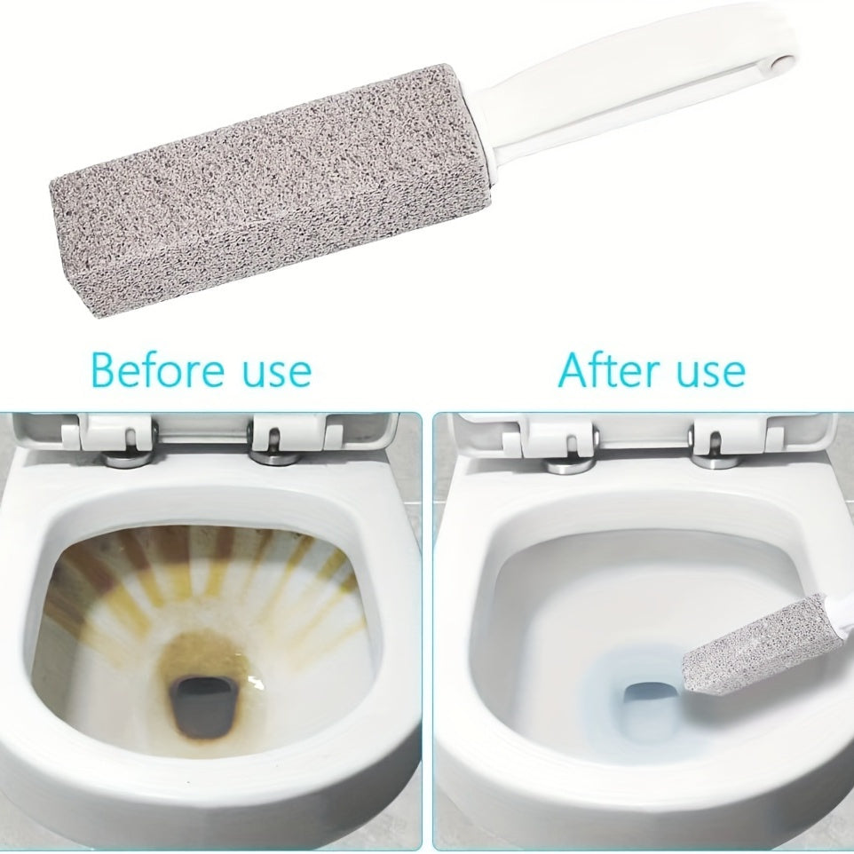 Pumice Stone Scrubber: Easily removes limescale, hard water stains, calcium buildup, iron, and rust. Ideal for toilet, tile, bath, and kitchen cleaning. Non-toxic and odor-free.