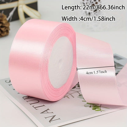 This satin ribbon roll is 40mm wide and comes in a 25yd length, perfect for gift wrapping, headbands, wreaths, wedding decor, and sewing projects. Made with a smooth texture and no mosaic material, this fabric accessory is versatile and can be used for a