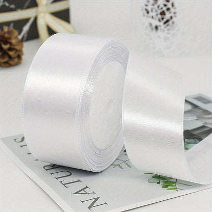 This satin ribbon roll is 40mm wide and comes in a 25yd length, perfect for gift wrapping, headbands, wreaths, wedding decor, and sewing projects. Made with a smooth texture and no mosaic material, this fabric accessory is versatile and can be used for a