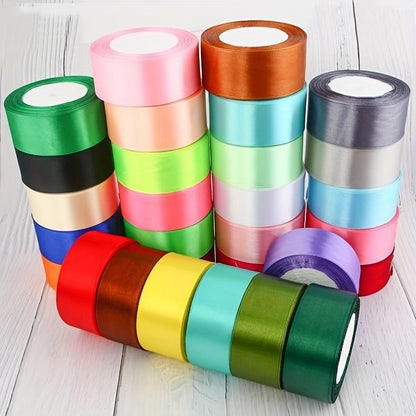 This satin ribbon roll is 40mm wide and comes in a 25yd length, perfect for gift wrapping, headbands, wreaths, wedding decor, and sewing projects. Made with a smooth texture and no mosaic material, this fabric accessory is versatile and can be used for a