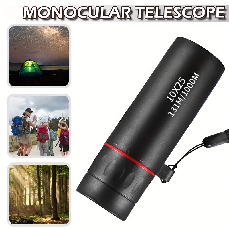 10x25 Real HD Long Range Adult Monocular Telescope, Durable Hiking Equipment, Perfect Birthday Gift for Outdoor Adventurers.