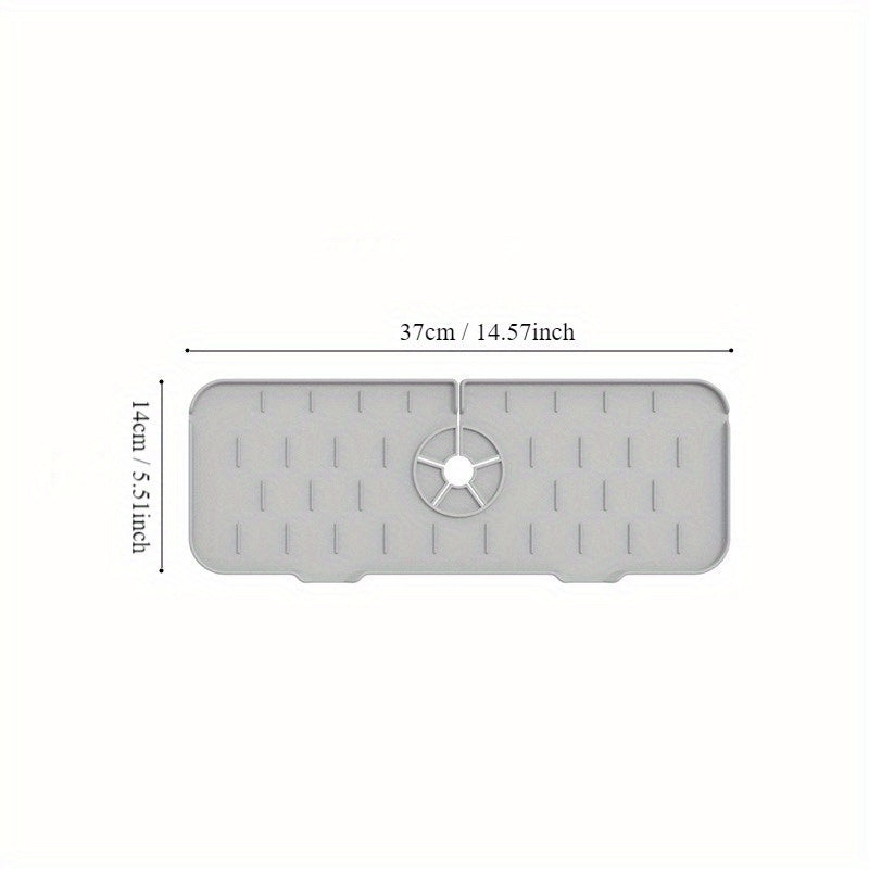 Tilted Design Silicone Drip Tray with Splash Guard - Waterproof for Kitchen and Bathroom Countertops