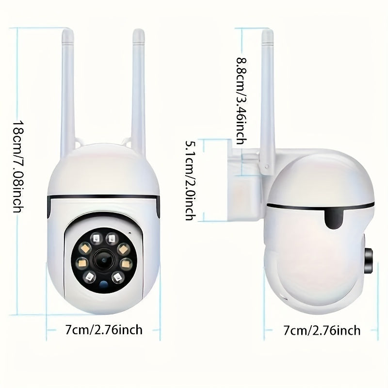 Get the ultimate surveillance with the 1pc TERUHAL Ultra HD 1080P Wireless Security Camera. This camera features a 355° panoramic view, 2-way audio, night vision, and Wi-Fi connectivity. Made from durable ABS material and powered by USB, this camera does