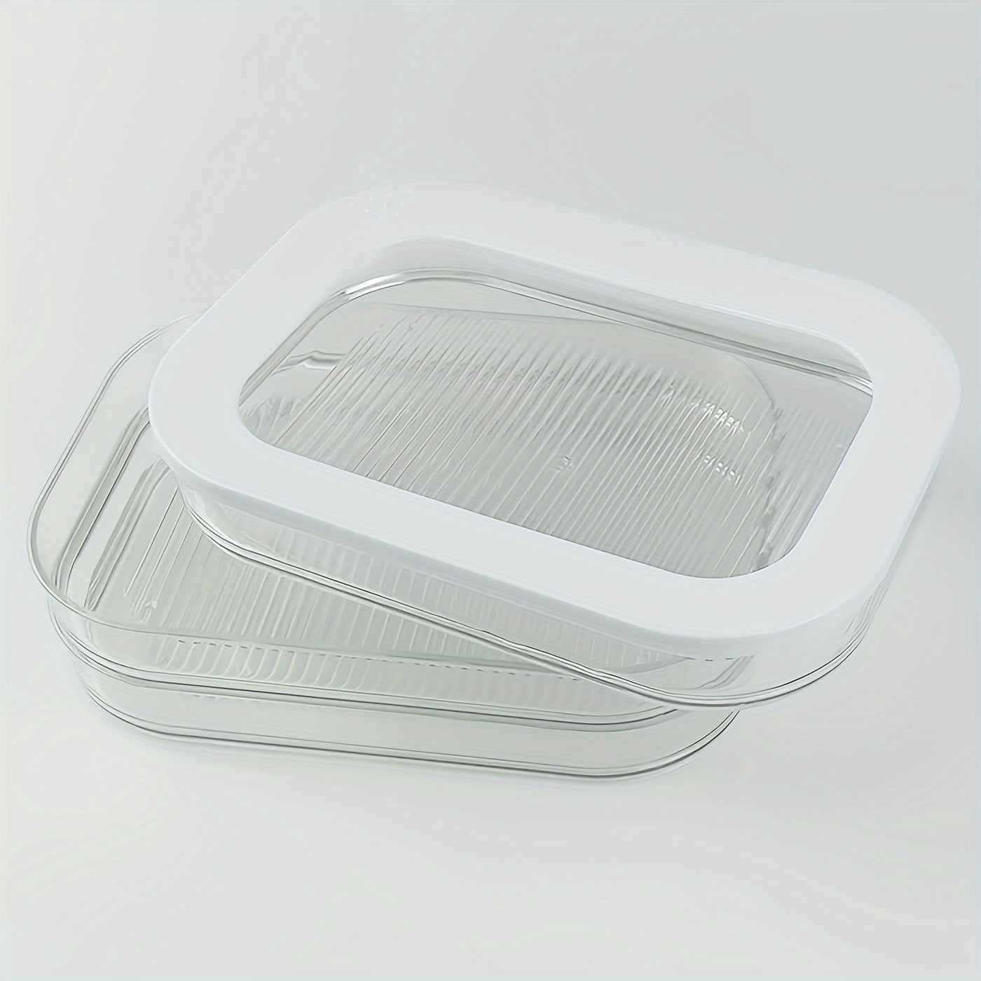 Single-Tier PET Plastic Cold Plate Container Set for Leak-Proof Food Storage - Ideal for Meat, Fruits, and Vegetables. Organize and Store in Your Kitchen with this Reusable Sealing Box.