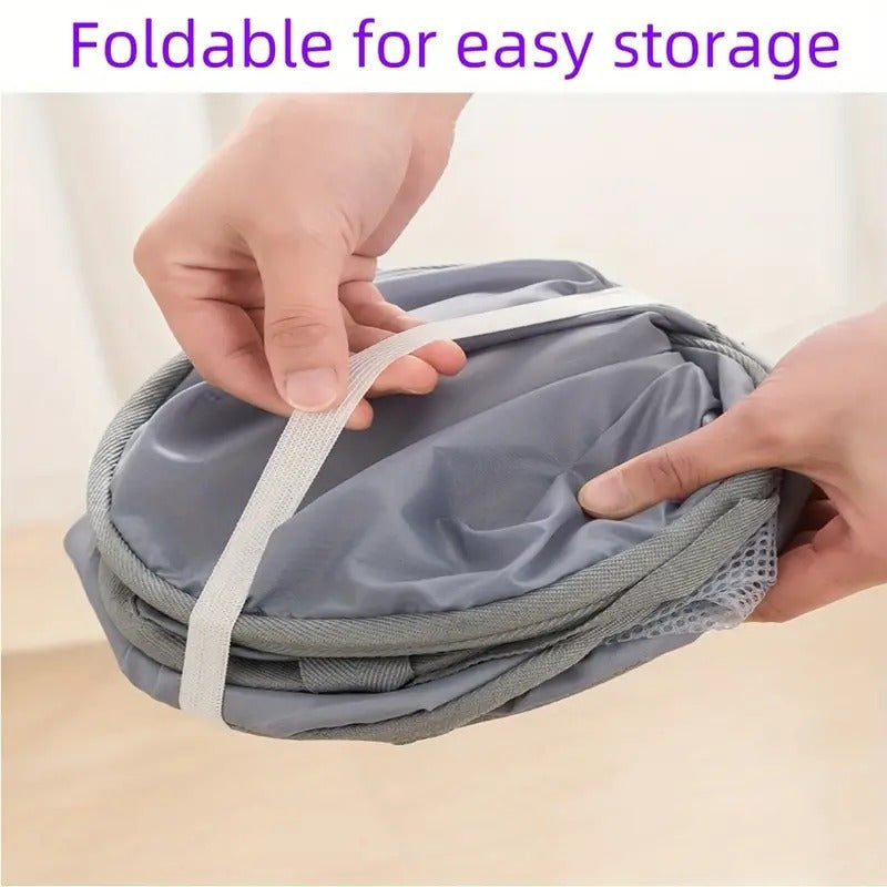 Large, Foldable Mesh Laundry Hamper with Handles - Versatile Storage Bag for Dirty Clothes in Various Rooms