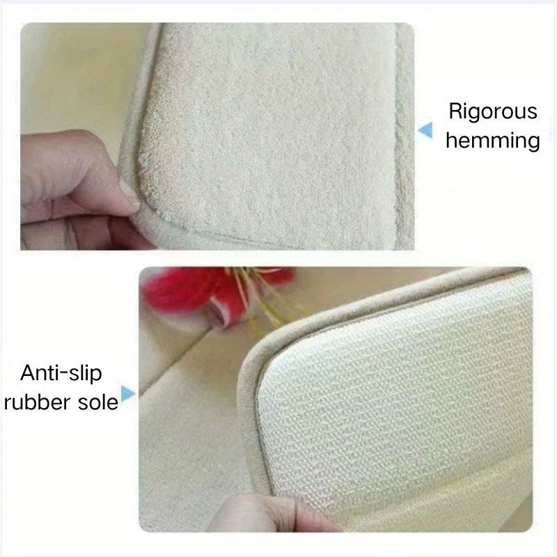 2pcs Set Soft Bath Mats with Stone Embossed Design, Non-Slip and Quick-Dry. Ideal for Bathroom, Bedroom, Kitchen, Living Room, Home Decor in Autumn. Sizes: 40x60cm & 40x50cm.