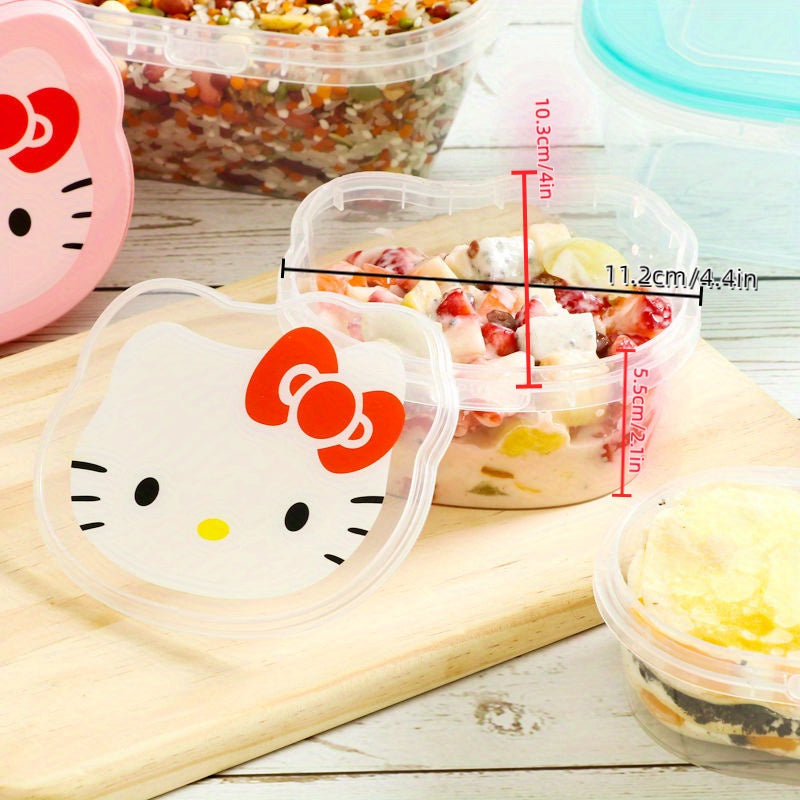 Set of 5 Sanrio Bento Boxes featuring Hello Kitty and Friends; Leakproof containers with lids for snacks, fruits, and on-the-go lunches