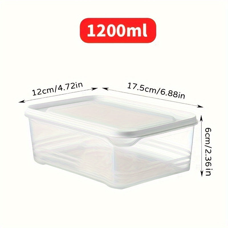 Refrigerator frozen meat box storage container with 5 compartments, food-grade classification grid for organizing food items, prevents cross-flavoring of ice cream, ensures sealed and fresh-keeping frozen storage