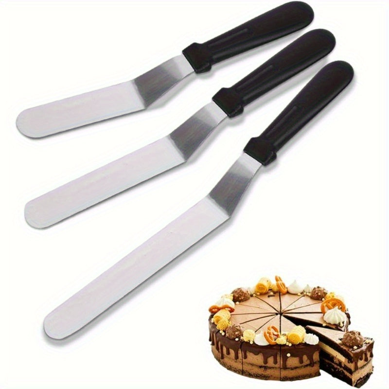 Stainless Steel Palette Knife with Angled Blade, Professional 32cm Icing Spatula for Cake Decoration, Lightweight Plastic Handle Perfect for Baking and Pastry in the Kitchen