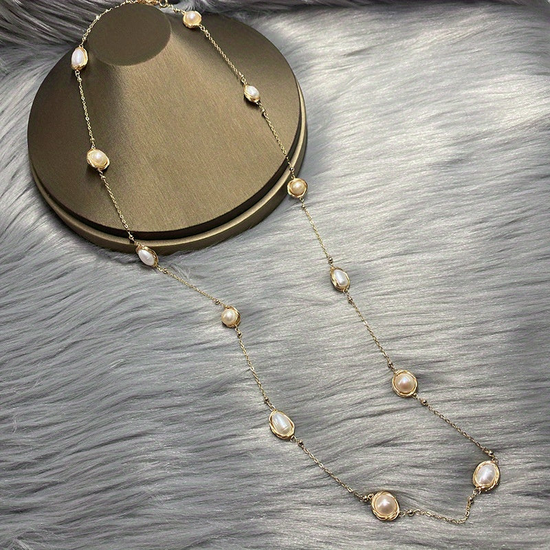 Vintage-inspired Freshwater Pearl Necklace - Elegant addition to any outfit, suitable for both casual wear and special occasions. Comes with a complimentary gift box. Choose from three stunning styles: Sleeping Beauty, Starry Sky, or Knitted Sweater.